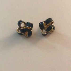 Kate spade navy blue knot earrings